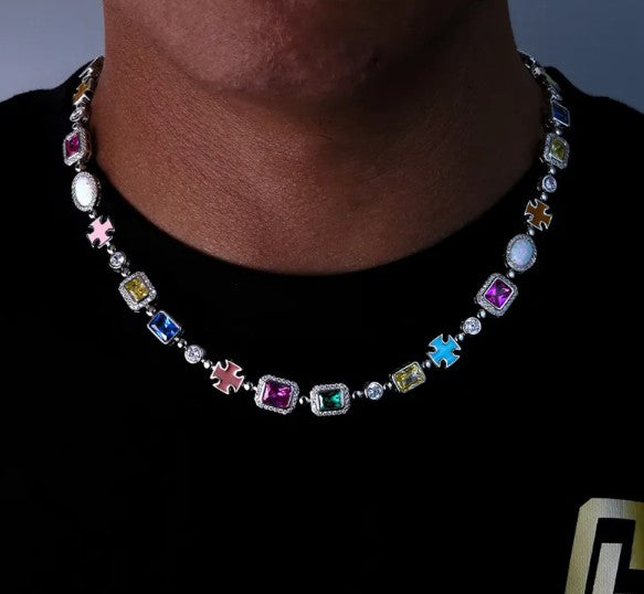 Collares y pulseras de estilo hip-hop con circonitas