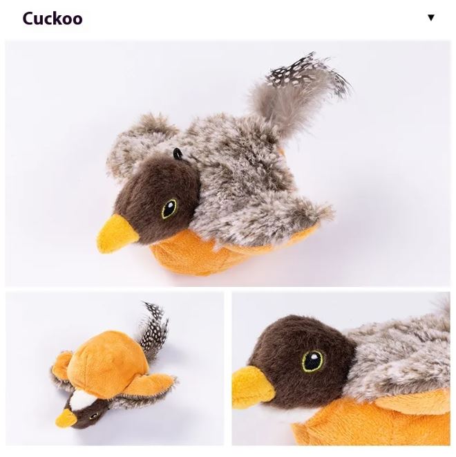 Pájaro con alas móviles para gatos