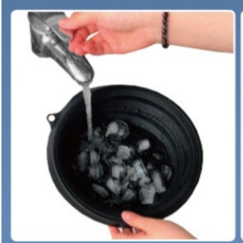 Recipiente plegable de silicona para cuidado facial