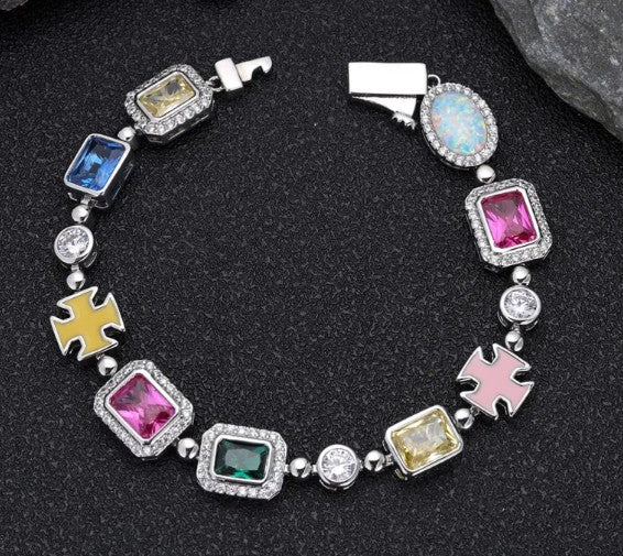 Collares y pulseras de estilo hip-hop con circonitas