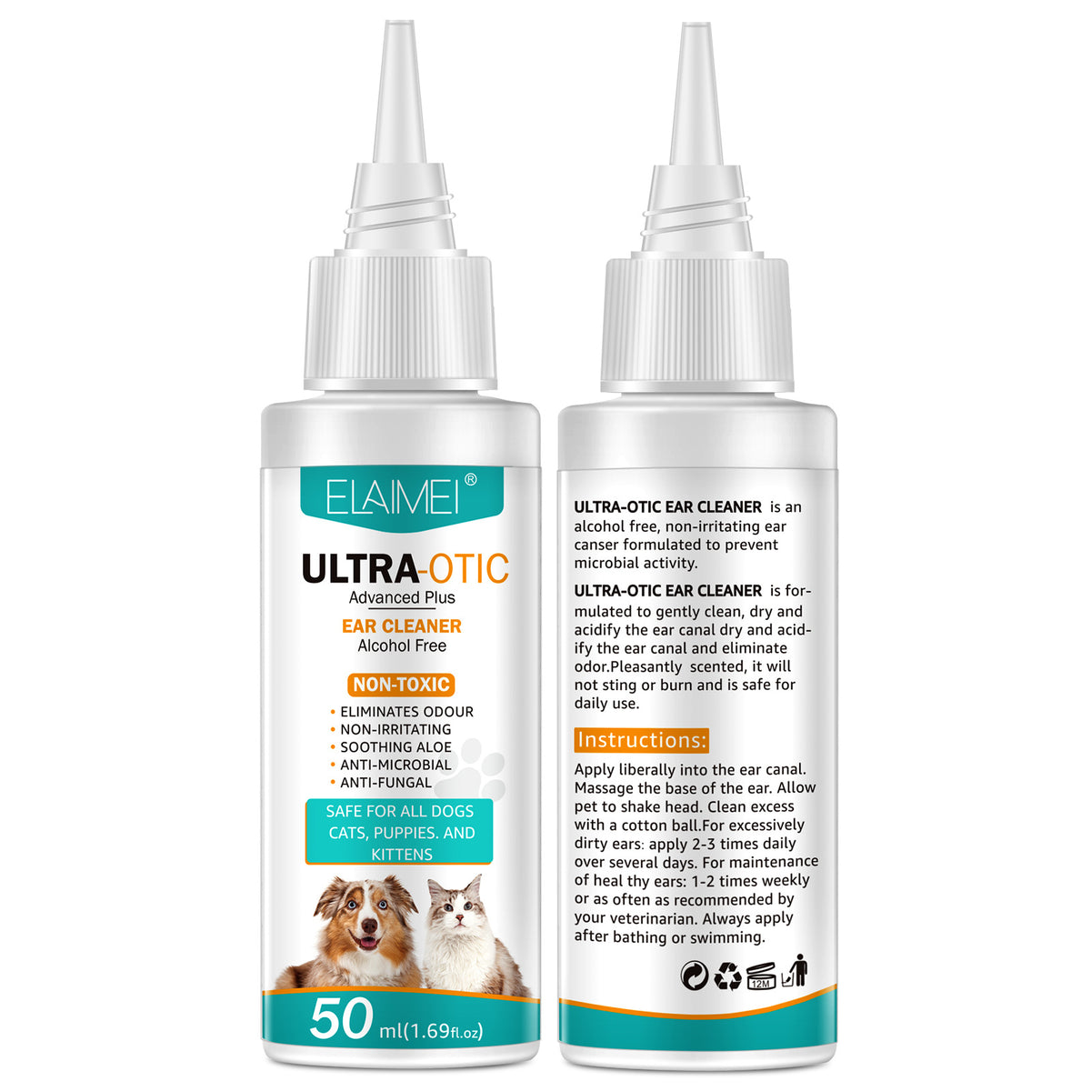 Limpiador de oídos para mascotas de 50 ml