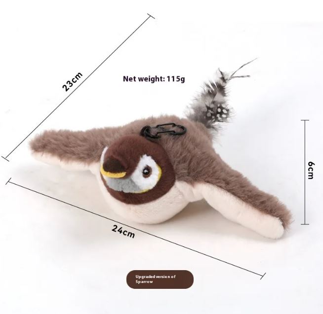 Pájaro con alas móviles para gatos