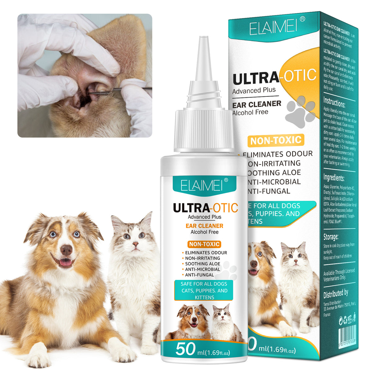 Limpiador de oídos para mascotas de 50 ml
